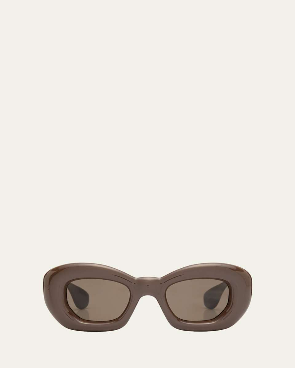 Inflated Brown Acetate Butterfly Sunglasses